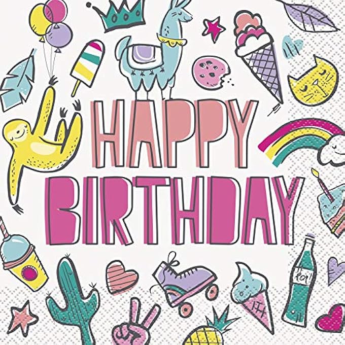 73202FAVOURITE THINGS BIRTHDAY PAPER NAPKINS, PACK OF 16 - Image 1